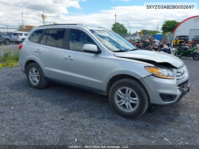 2011 Hyundai Santa Fe Gls VIN: 5XYZG3AB2BG052697 Lot: 12038411