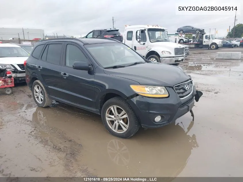 2011 Hyundai Santa Fe Gls VIN: 5XYZGDAG2BG045914 Lot: 12101618