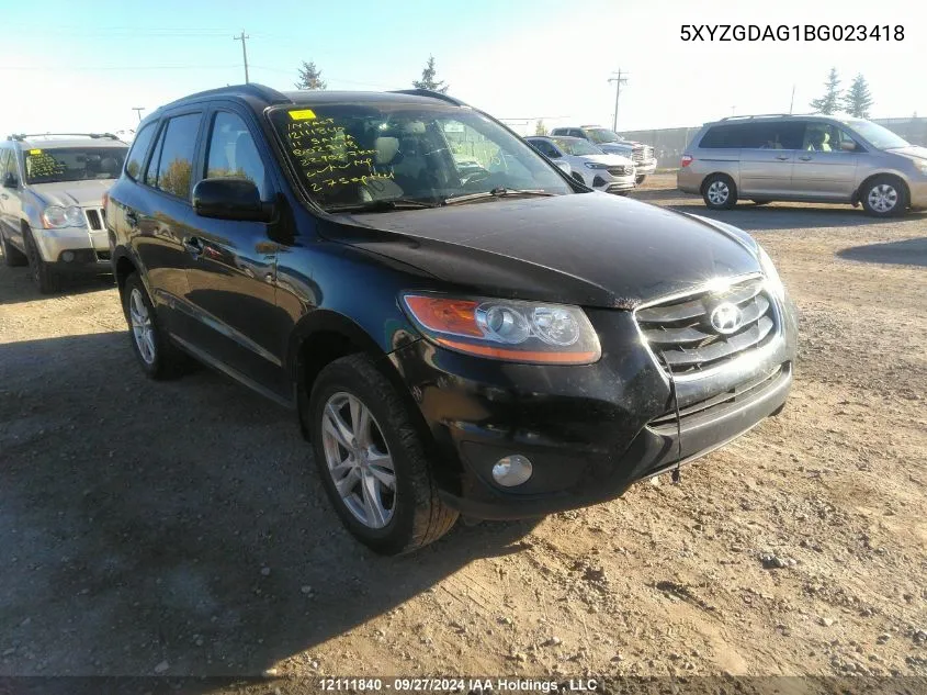 5XYZGDAG1BG023418 2011 Hyundai Santa Fe Gls