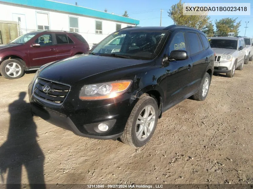 5XYZGDAG1BG023418 2011 Hyundai Santa Fe Gls