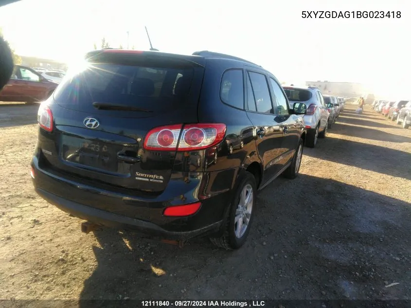 5XYZGDAG1BG023418 2011 Hyundai Santa Fe Gls