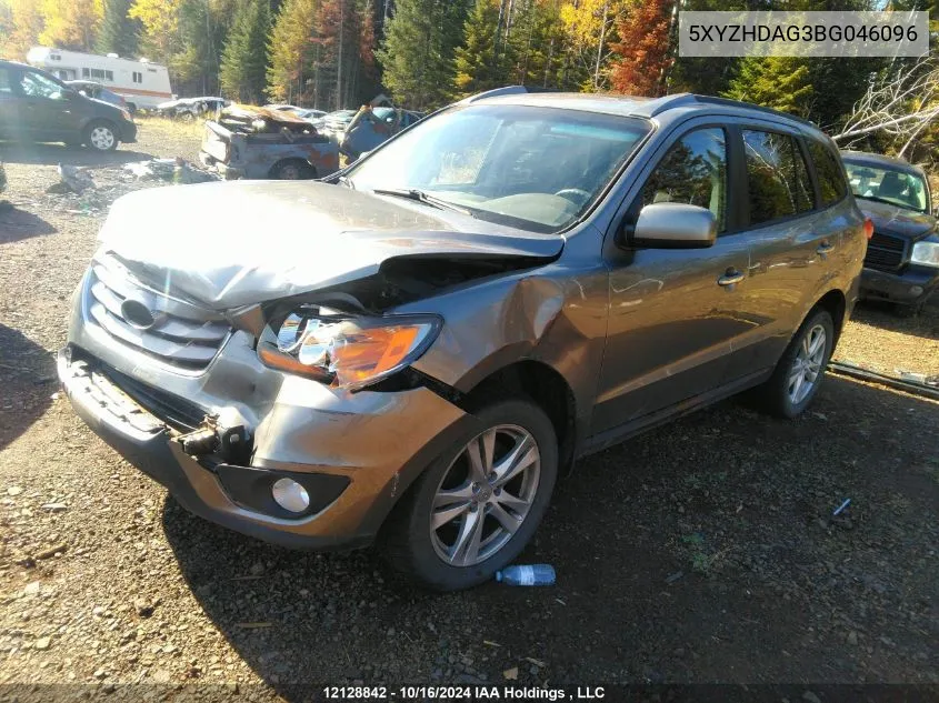 2011 Hyundai Santa Fe VIN: 5XYZHDAG3BG046096 Lot: 12128842