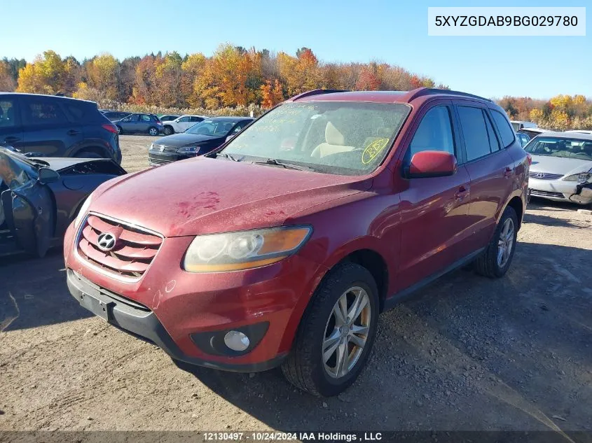 2011 Hyundai Santa Fe Gls VIN: 5XYZGDAB9BG029780 Lot: 12130497