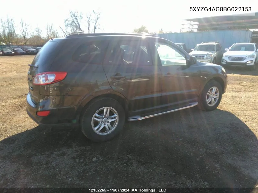 2011 Hyundai Santa Fe Gls VIN: 5XYZG4AG8BG022153 Lot: 12152265