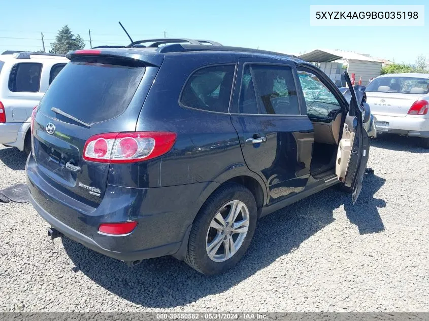 5XYZK4AG9BG035198 2011 Hyundai Santa Fe Limited V6