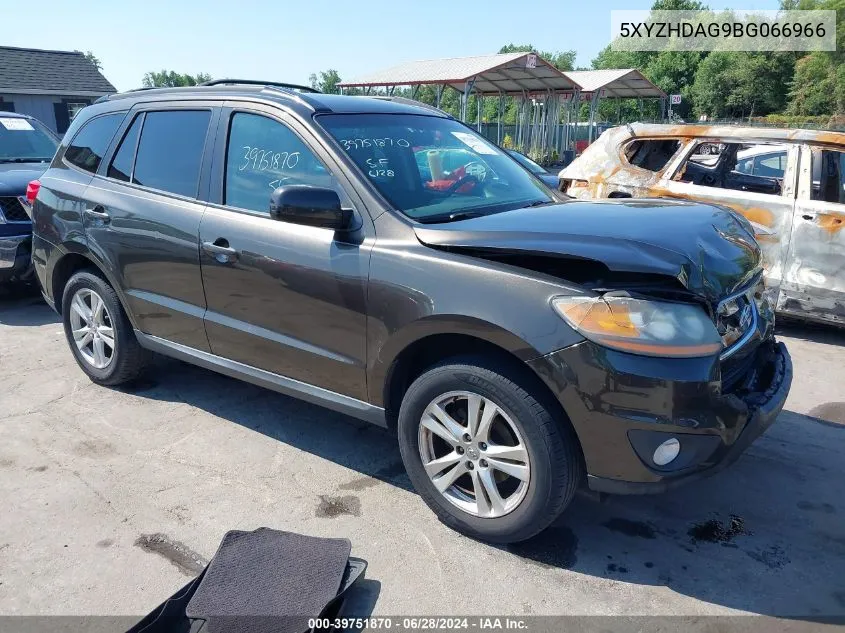 2011 Hyundai Santa Fe Se VIN: 5XYZHDAG9BG066966 Lot: 39751870