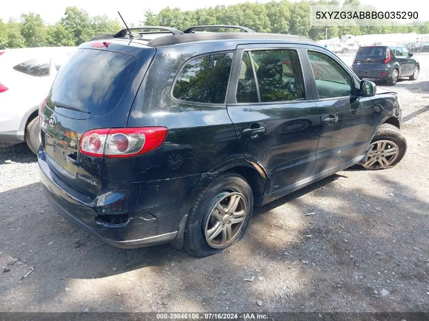 5XYZG3AB8BG035290 2011 Hyundai Santa Fe Gls