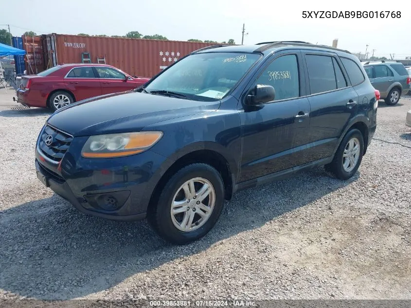 2011 Hyundai Santa Fe Gls VIN: 5XYZGDAB9BG016768 Lot: 39853881