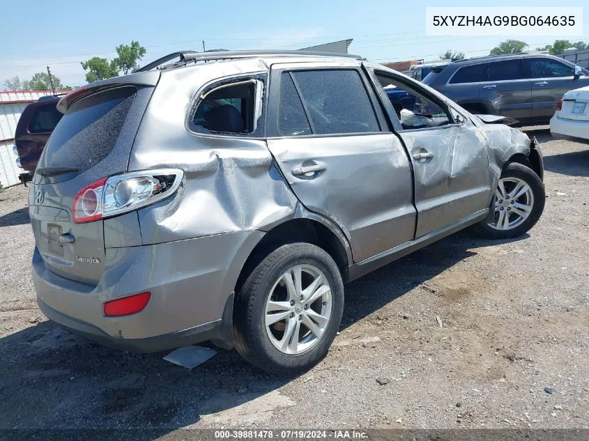 5XYZH4AG9BG064635 2011 Hyundai Santa Fe Se