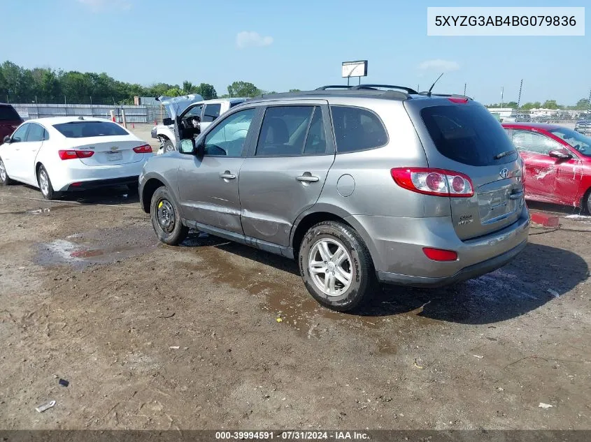 2011 Hyundai Santa Fe Gls VIN: 5XYZG3AB4BG079836 Lot: 39994591