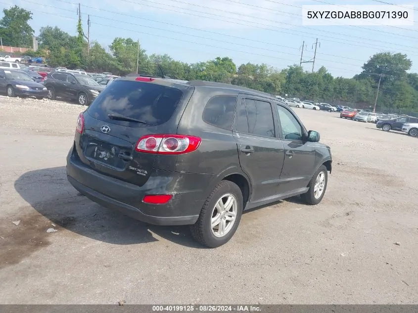 5XYZGDAB8BG071390 2011 Hyundai Santa Fe Gls