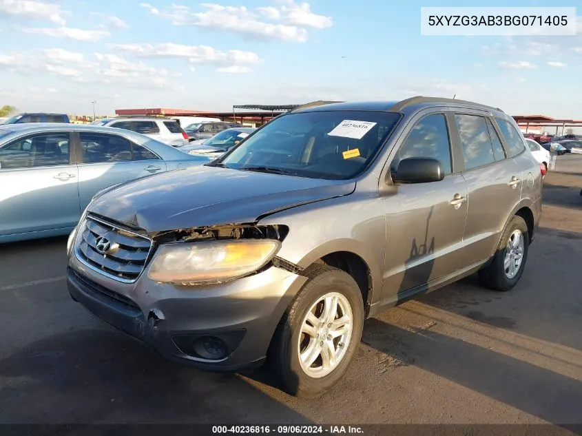 2011 Hyundai Santa Fe Gls VIN: 5XYZG3AB3BG071405 Lot: 40236816