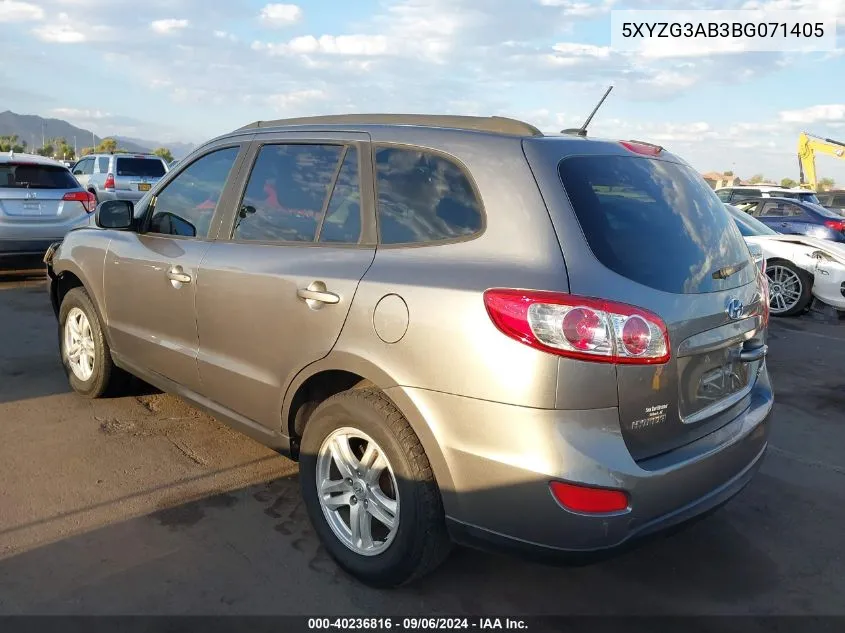 2011 Hyundai Santa Fe Gls VIN: 5XYZG3AB3BG071405 Lot: 40236816