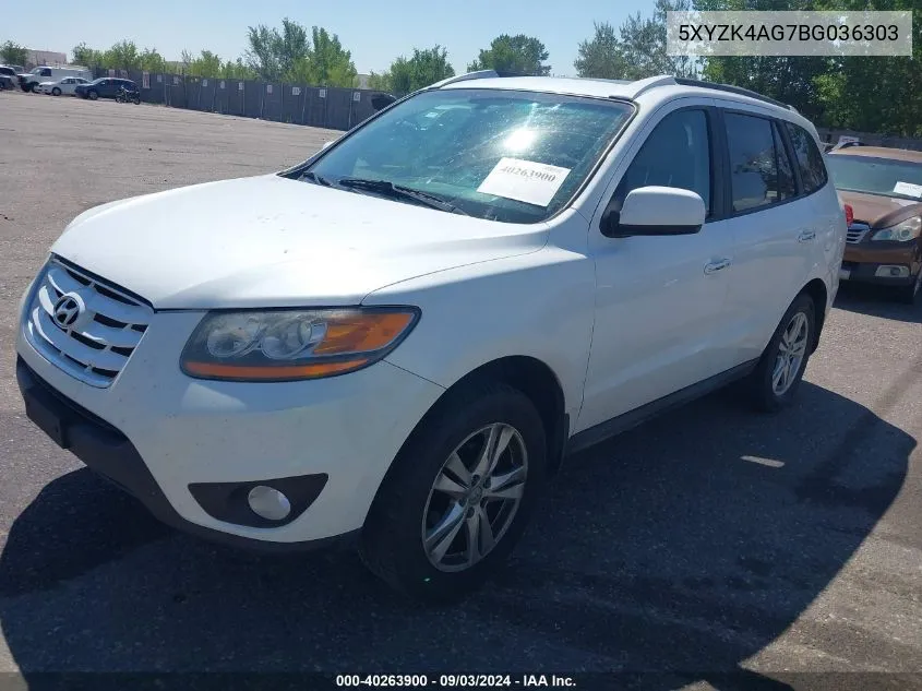 2011 Hyundai Santa Fe Limited V6 VIN: 5XYZK4AG7BG036303 Lot: 40263900