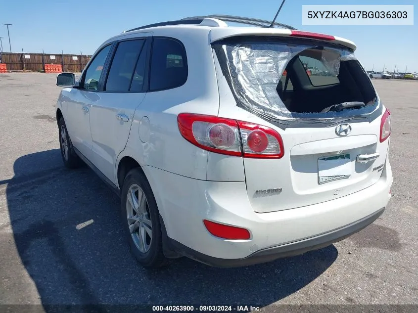 2011 Hyundai Santa Fe Limited V6 VIN: 5XYZK4AG7BG036303 Lot: 40263900