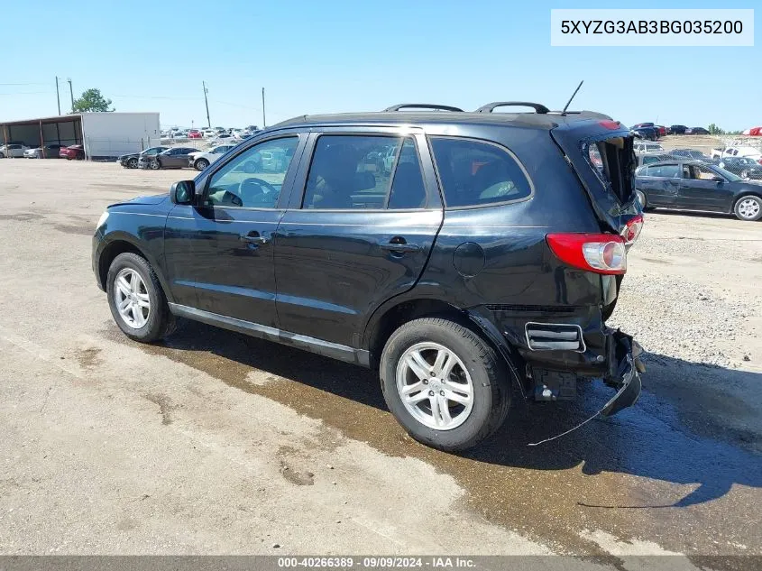 2011 Hyundai Santa Fe Gls VIN: 5XYZG3AB3BG035200 Lot: 40266389