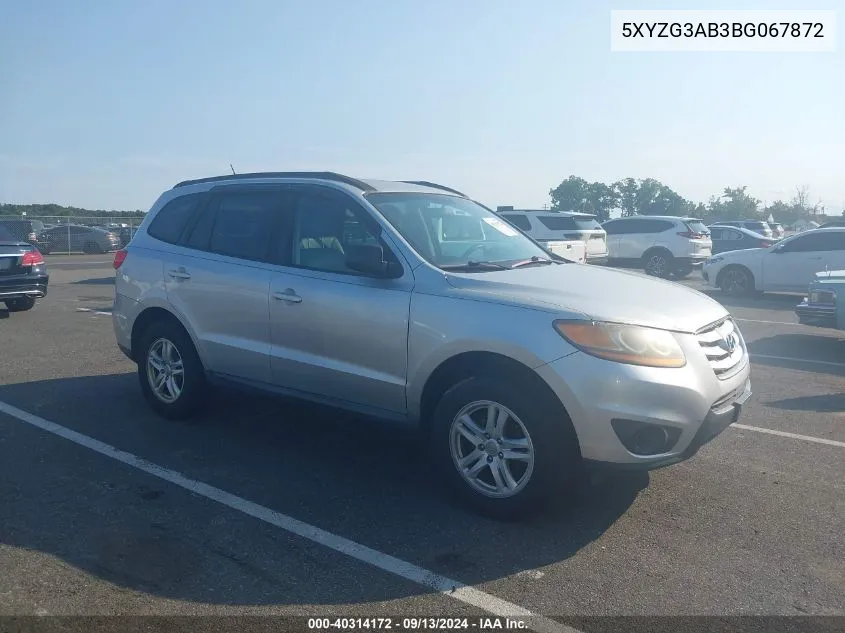 2011 Hyundai Santa Fe Gls VIN: 5XYZG3AB3BG067872 Lot: 40314172