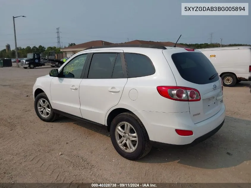 5XYZGDAB3BG005894 2011 Hyundai Santa Fe Gls