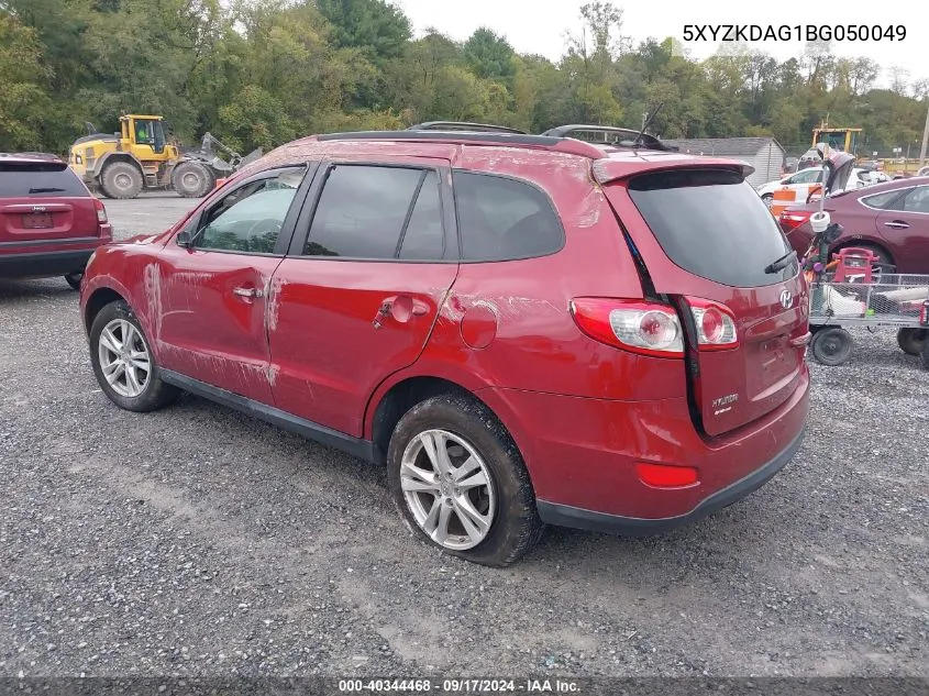 5XYZKDAG1BG050049 2011 Hyundai Santa Fe Limited V6