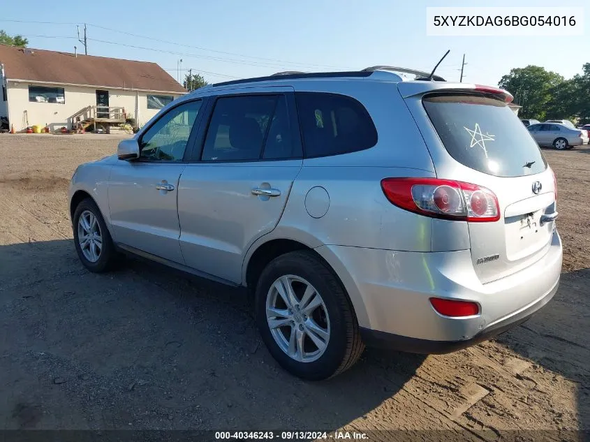 2011 Hyundai Santa Fe Limited V6 VIN: 5XYZKDAG6BG054016 Lot: 40346243