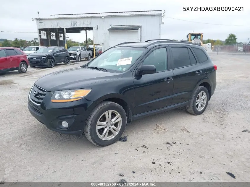 2011 Hyundai Santa Fe Se VIN: 5XYZHDAGXBG090421 Lot: 40352758