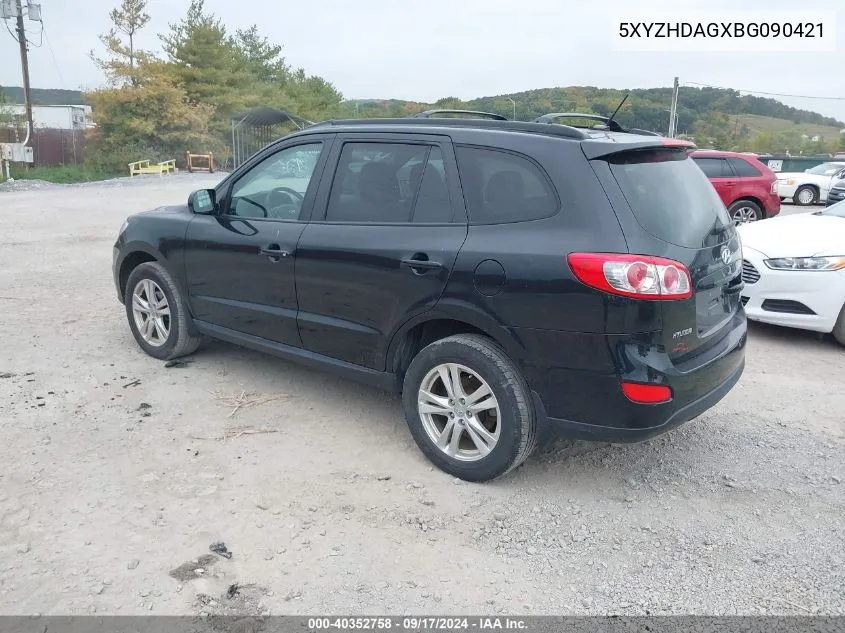 2011 Hyundai Santa Fe Se VIN: 5XYZHDAGXBG090421 Lot: 40352758