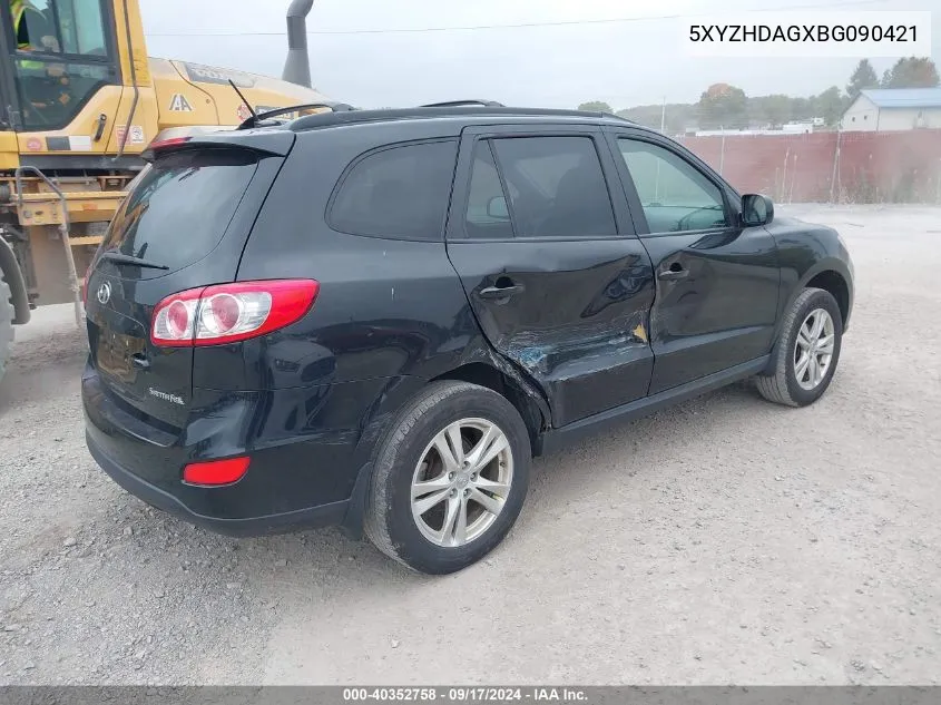 2011 Hyundai Santa Fe Se VIN: 5XYZHDAGXBG090421 Lot: 40352758