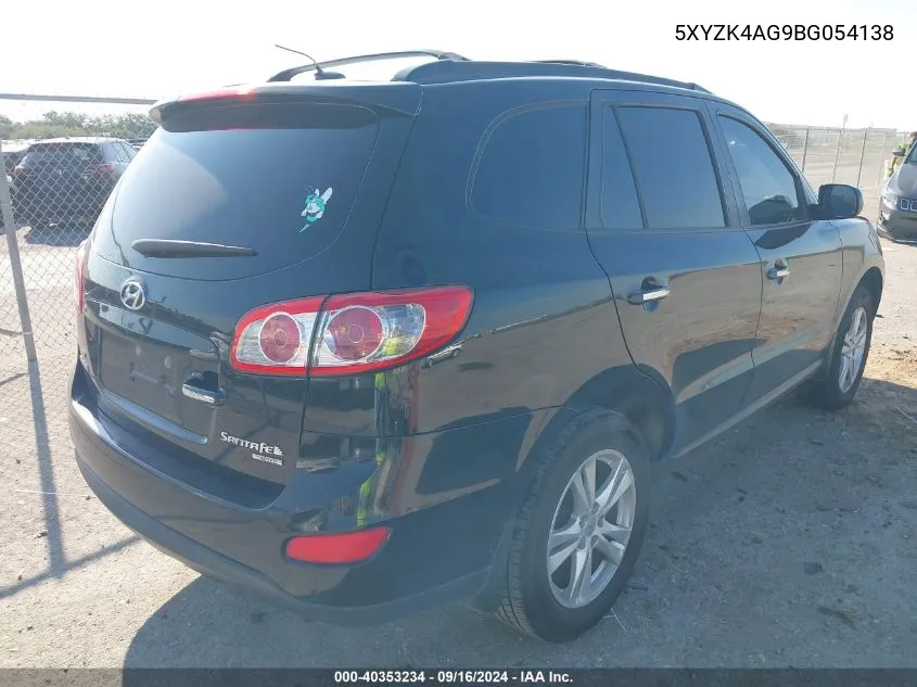 5XYZK4AG9BG054138 2011 Hyundai Santa Fe Limited V6