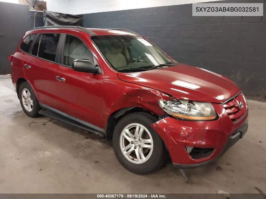 5XYZG3AB4BG032581 2011 Hyundai Santa Fe Gls