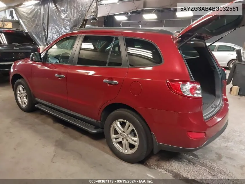 5XYZG3AB4BG032581 2011 Hyundai Santa Fe Gls