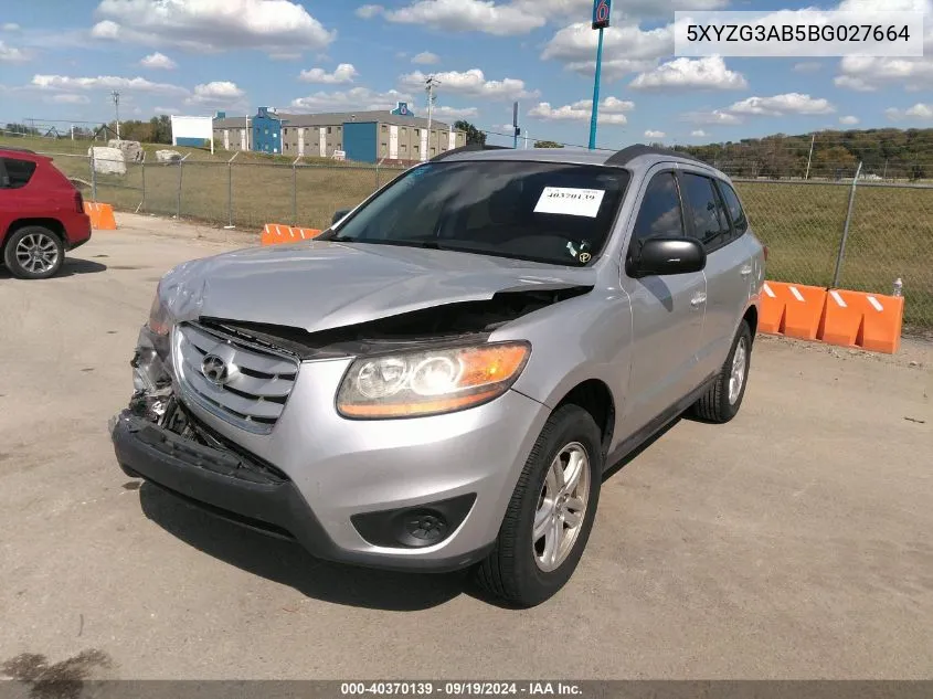 2011 Hyundai Santa Fe Gls VIN: 5XYZG3AB5BG027664 Lot: 40370139