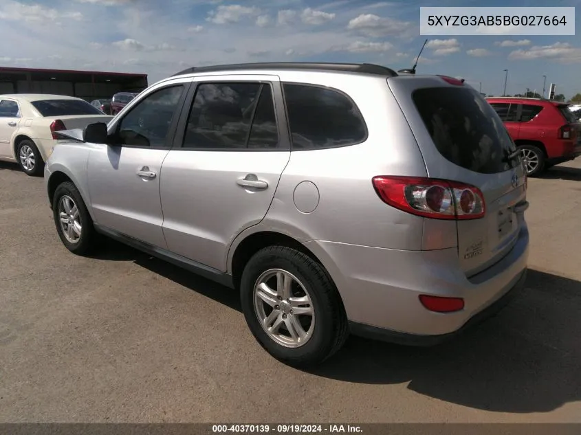 2011 Hyundai Santa Fe Gls VIN: 5XYZG3AB5BG027664 Lot: 40370139