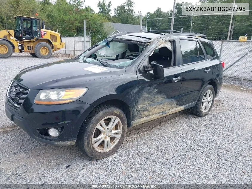 2011 Hyundai Santa Fe Limited VIN: 5XYZK3AB1BG047795 Lot: 40372513