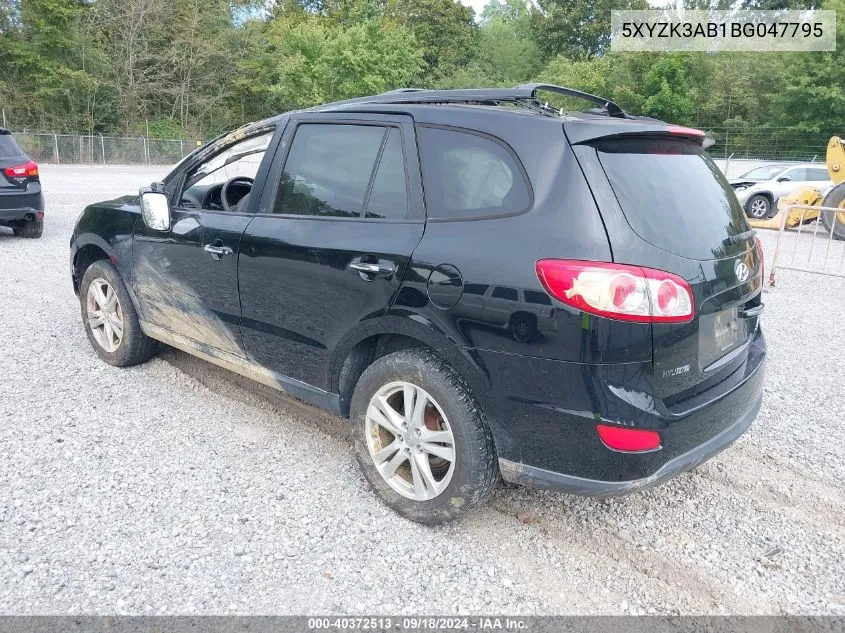 2011 Hyundai Santa Fe Limited VIN: 5XYZK3AB1BG047795 Lot: 40372513