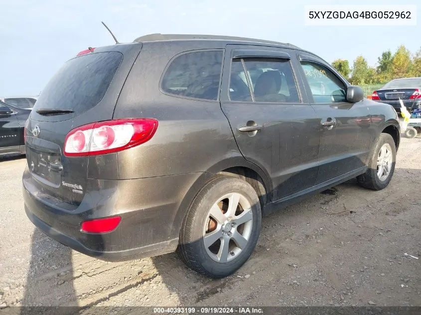 2011 Hyundai Santa Fe Gls V6 VIN: 5XYZGDAG4BG052962 Lot: 40393199