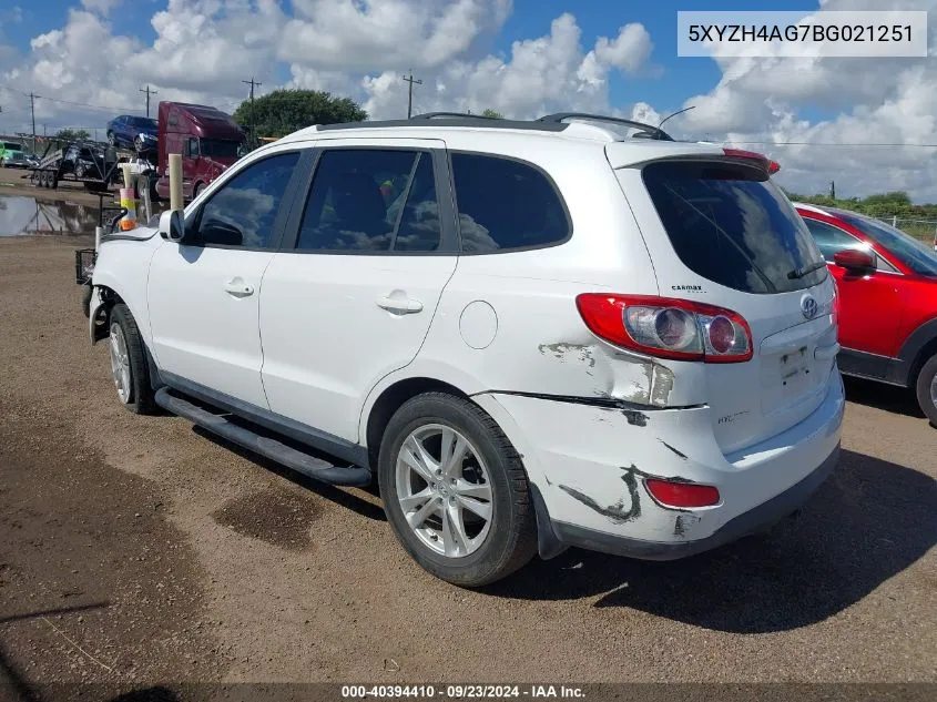 2011 Hyundai Santa Fe Se VIN: 5XYZH4AG7BG021251 Lot: 40394410