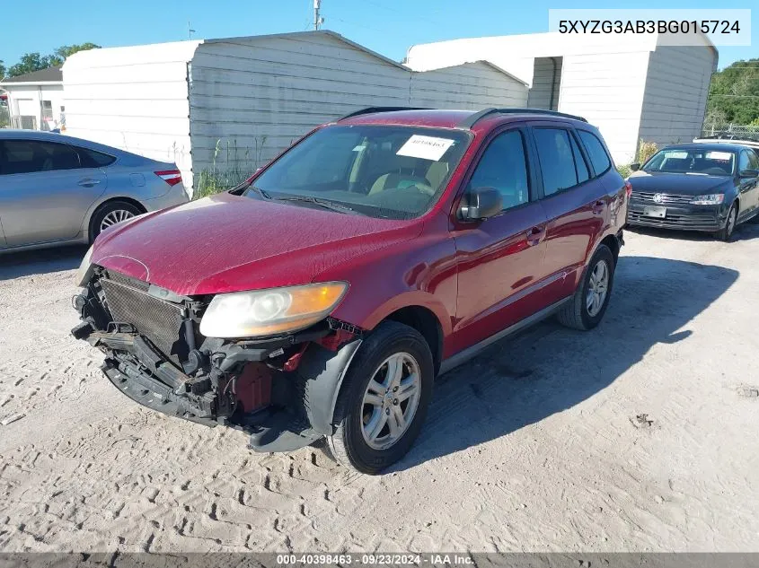 2011 Hyundai Santa Fe Gls VIN: 5XYZG3AB3BG015724 Lot: 40398463