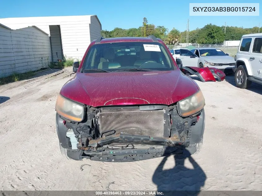 2011 Hyundai Santa Fe Gls VIN: 5XYZG3AB3BG015724 Lot: 40398463