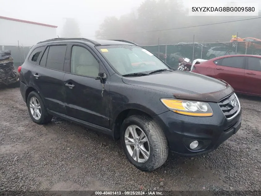 5XYZKDAG8BG009580 2011 Hyundai Santa Fe Limited V6