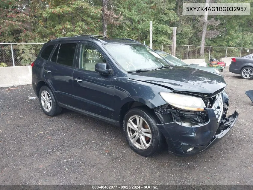 2011 Hyundai Santa Fe Limited V6 VIN: 5XYZK4AG1BG032957 Lot: 40402977