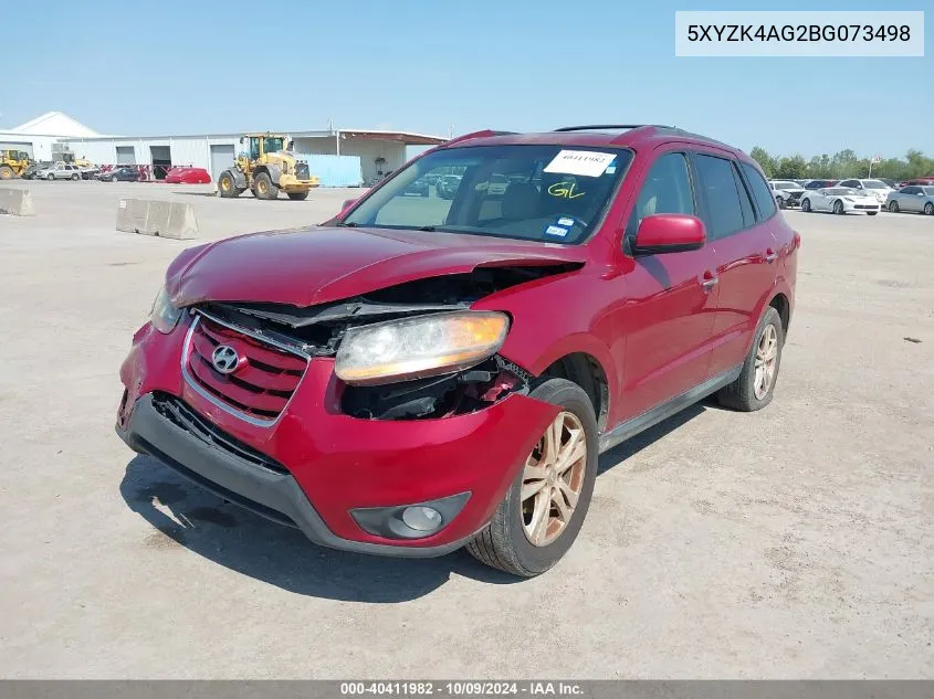 2011 Hyundai Santa Fe Limited V6 VIN: 5XYZK4AG2BG073498 Lot: 40411982