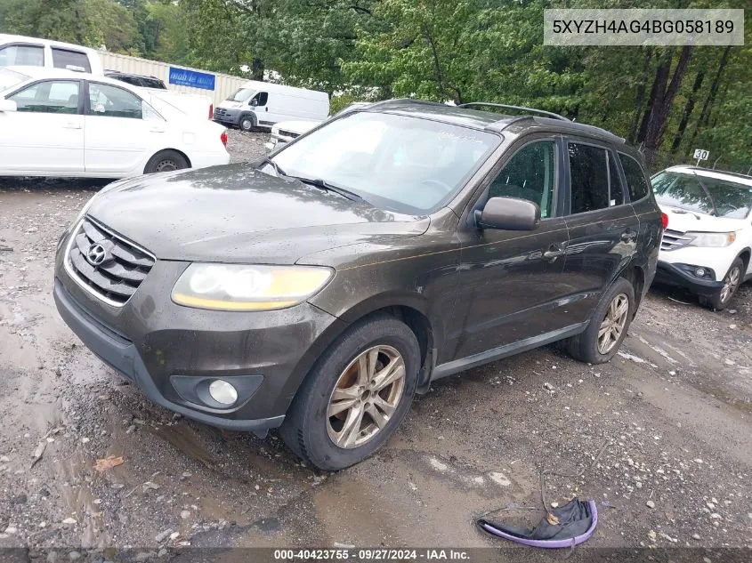 2011 Hyundai Santa Fe Se VIN: 5XYZH4AG4BG058189 Lot: 40423755