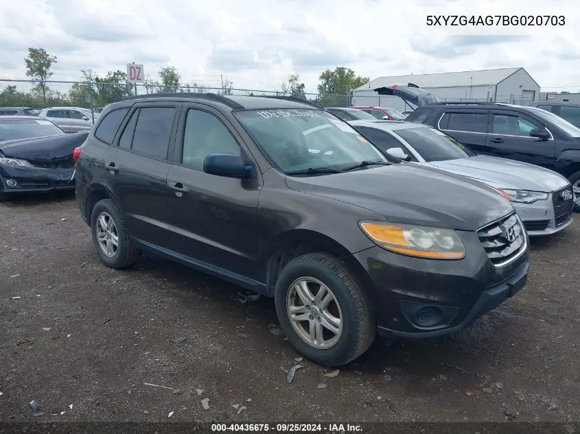 5XYZG4AG7BG020703 2011 Hyundai Santa Fe Gls V6