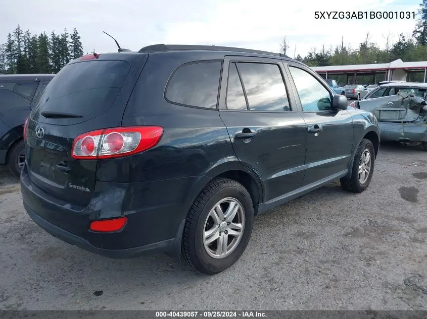 5XYZG3AB1BG001031 2011 Hyundai Santa Fe Gls