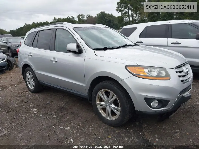 2011 Hyundai Santa Fe Se VIN: 5XYZHDAG9BG053411 Lot: 40443129