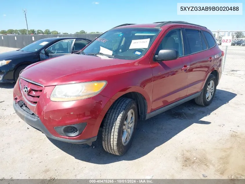 2011 Hyundai Santa Fe Gls VIN: 5XYZG3AB9BG020488 Lot: 40475265