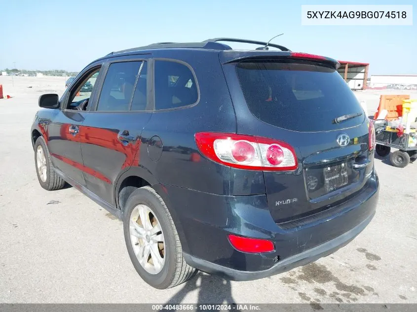 5XYZK4AG9BG074518 2011 Hyundai Santa Fe Limited V6