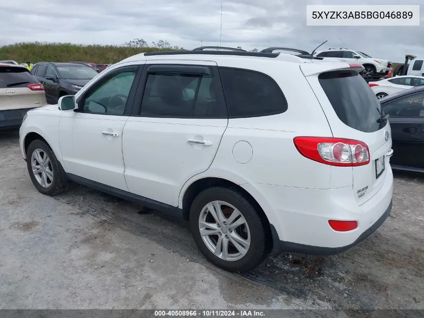 2011 Hyundai Santa Fe Limited VIN: 5XYZK3AB5BG046889 Lot: 40508966