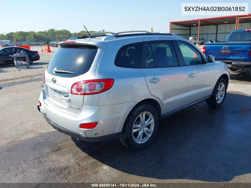 2011 Hyundai Santa Fe Se VIN: 5XYZH4AG2BG061852 Lot: 40558141