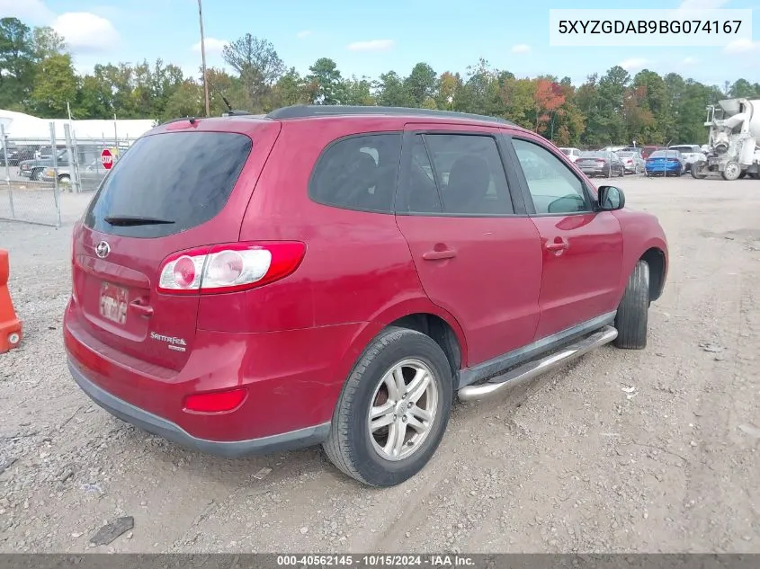 2011 Hyundai Santa Fe Gls VIN: 5XYZGDAB9BG074167 Lot: 40562145